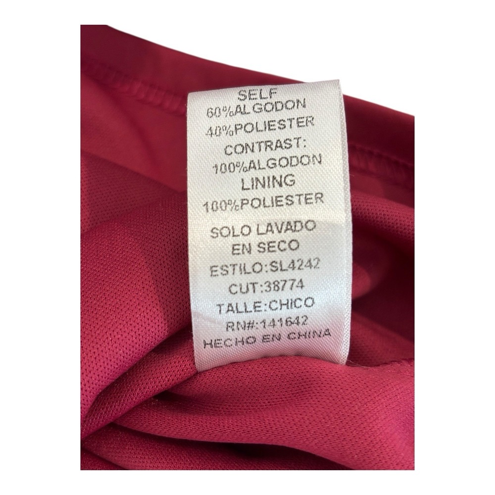 She‎ + Sky Dress Womens Small Burgundy Gauze Babydoll Lace Tie Back Lined - Picture 11 of 11
